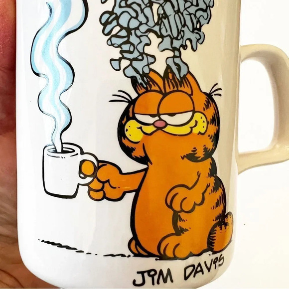 Garfield I Like My Coffee Hot Ceramic Mug‎ Vintage Enesco Jim Davis Cartoon Cat - Picture 8 of 8